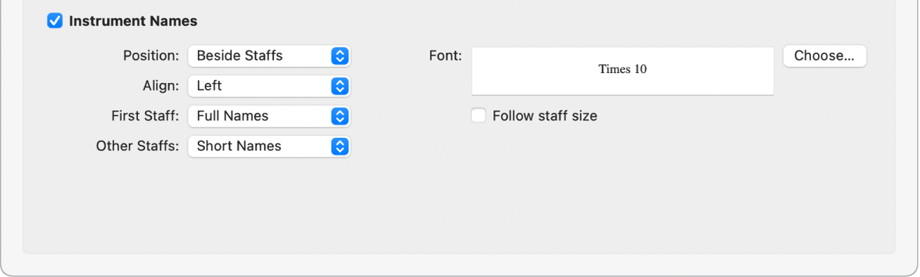 图。“编号和名称”面板中的“乐器名称”部分。
