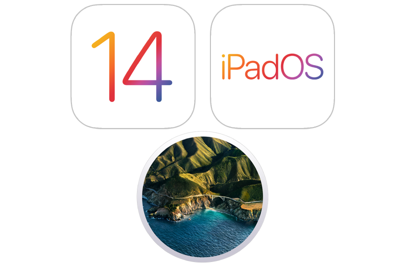 Icone che rappresentano i sistemi operativi per iPhone, iPod touch, Mac e iPad.