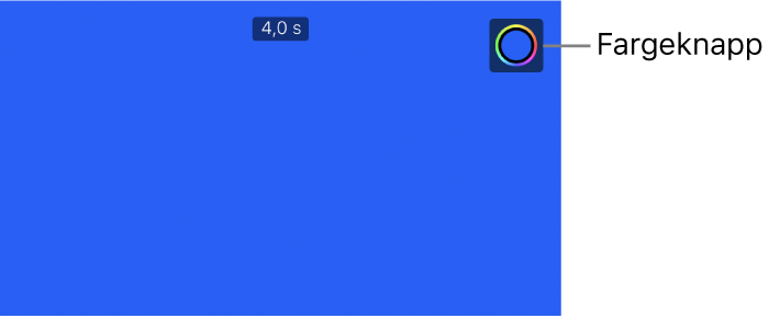 Visningsvinduet viser en ensfarget blå bakgrunn og Farge-knappen øverst til høyre.