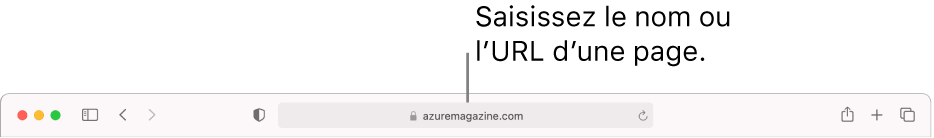 Champ de recherche intelligente situé au milieu de la barre d’outils de Safari.