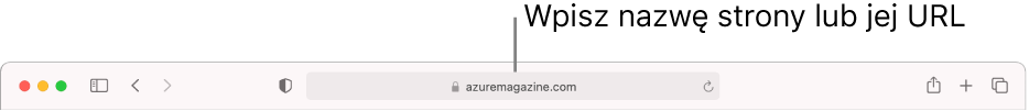 Inteligentne pole wyszukiwania znajdujące się na środku paska narzędzi Safari.