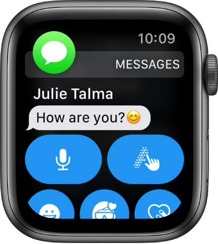 A message notification, with the Messages icon at the top left and the message below that.