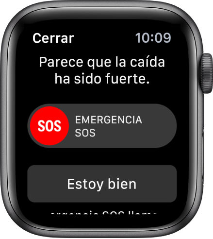 La pantalla de detección de caídas.