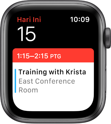 Skrin Kalendar menunjukkan paparan Seterusnya.