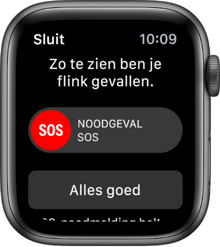Het valdetectiescherm.