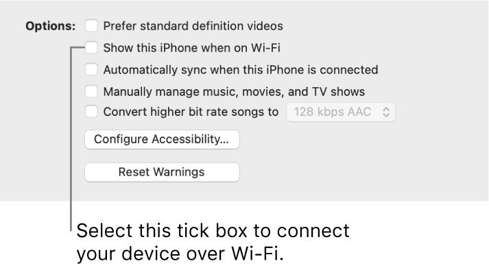 Sync Content Between Your Mac And Iphone Or Ipad Over Wi Fi Apple Support Sync Content Between Your Mac And Iphone Or Ipad Over Wi Fi Apple Support