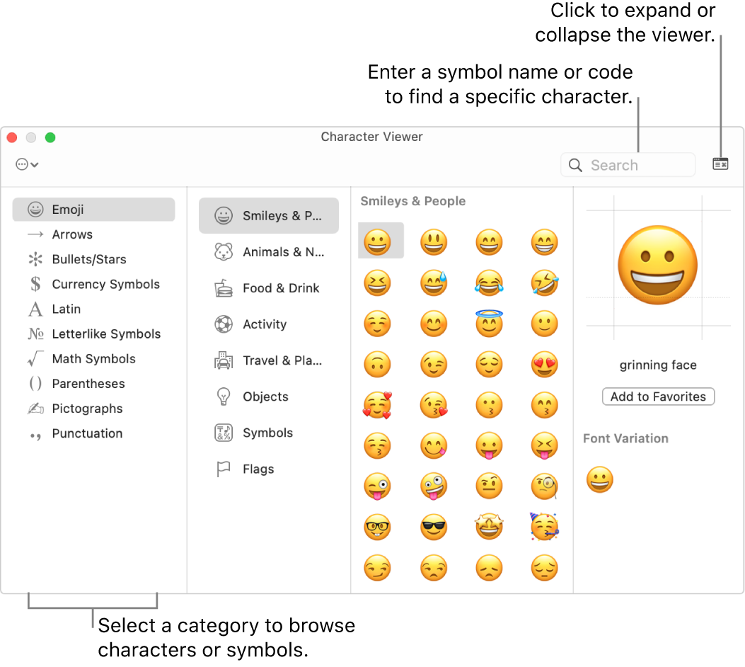 using emojis on mac