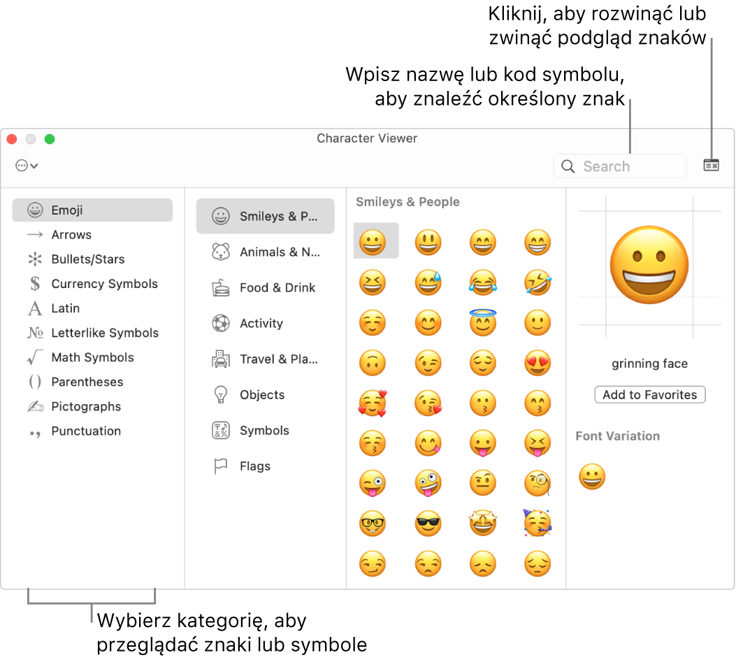 Uzywanie Emoji I Symboli Na Macu Wsparcie Apple