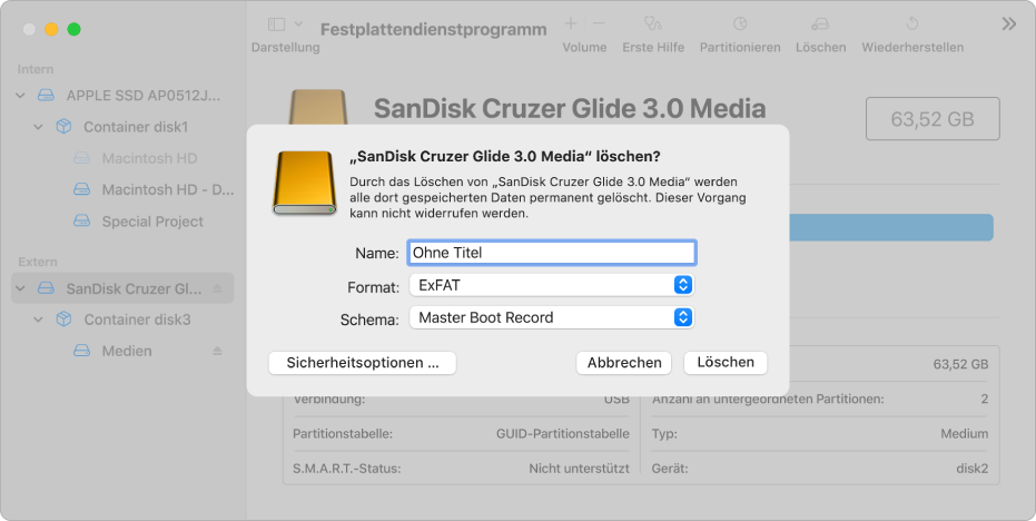 Formatieren Einer Festplatte Fur Windows Computer Mit Dem Festplattendienstprogramm Auf Dem Mac Apple Support