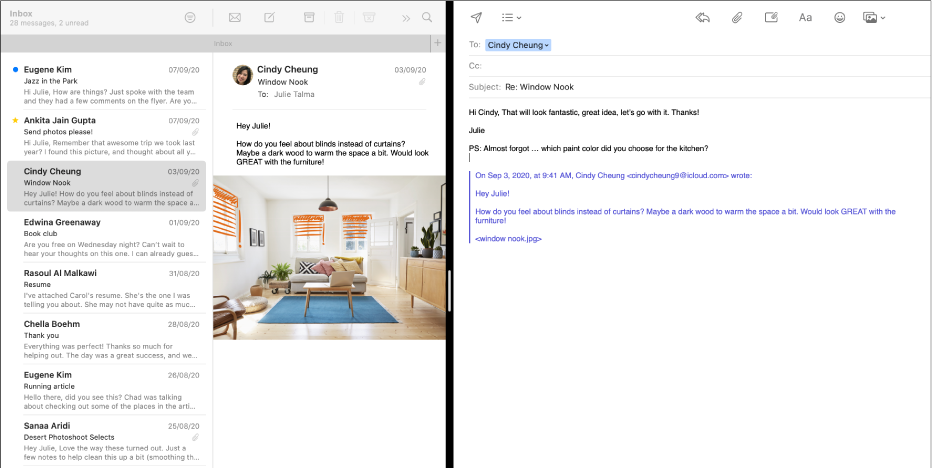 give format to an email on mail for mac
