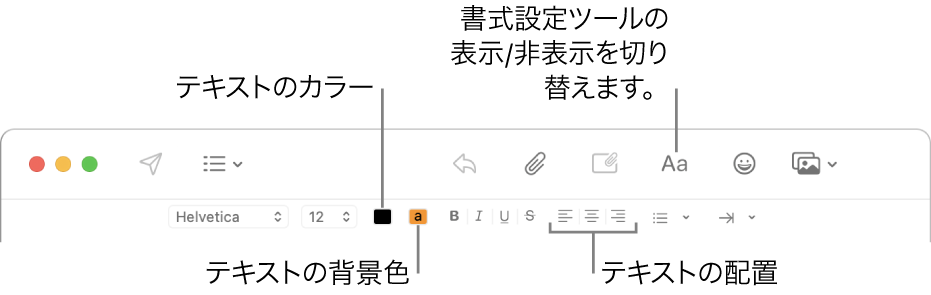 Macの メール でメールのテキストを書式設定する Apple サポート