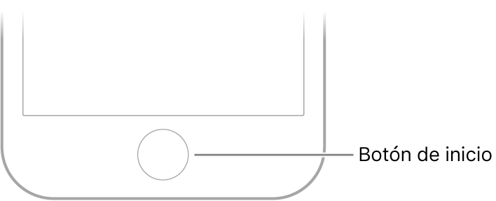 El botón de inicio está en el centro de la parte inferior del iPhone.