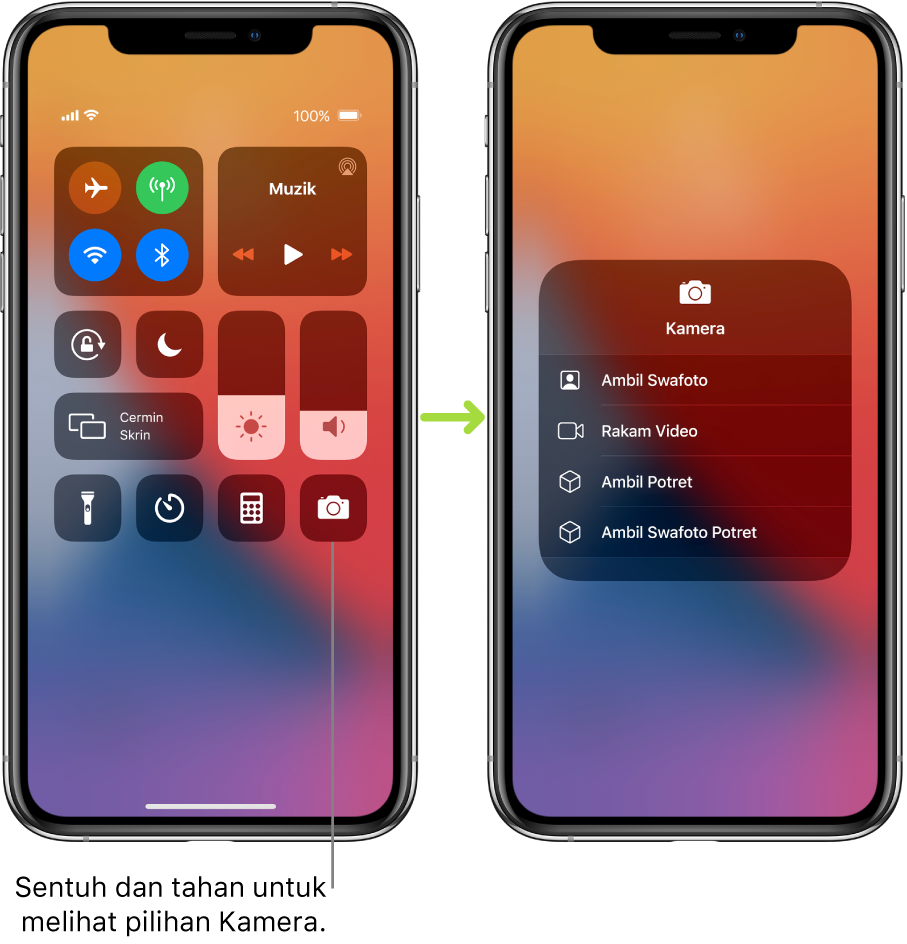 Guna Dan Sesuaikan Pusat Kawalan Pada Iphone Sokongan Apple