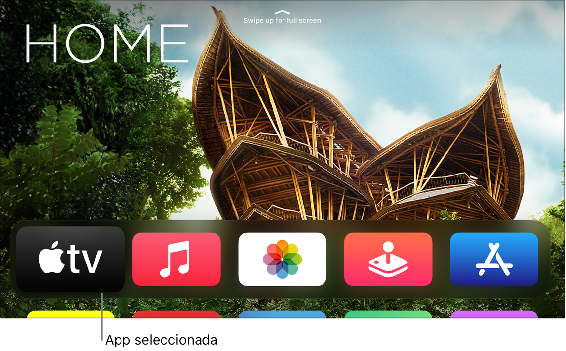 Pantalla de inicio del Apple TV