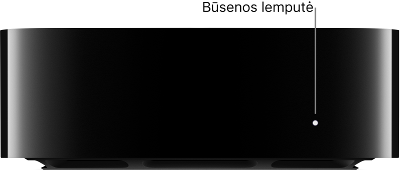 „Apple TV“ ir rodoma būsenos lemputė
