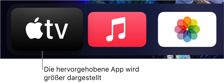 Ausgewählte App auf dem Home-Bildschirm