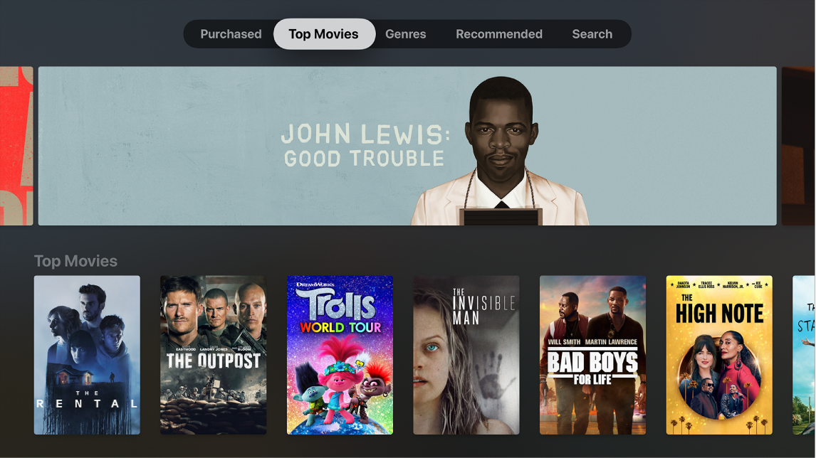 iTunes Movies Home Screen