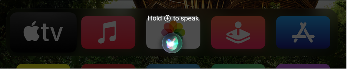 Home screen showing Siri prompt
