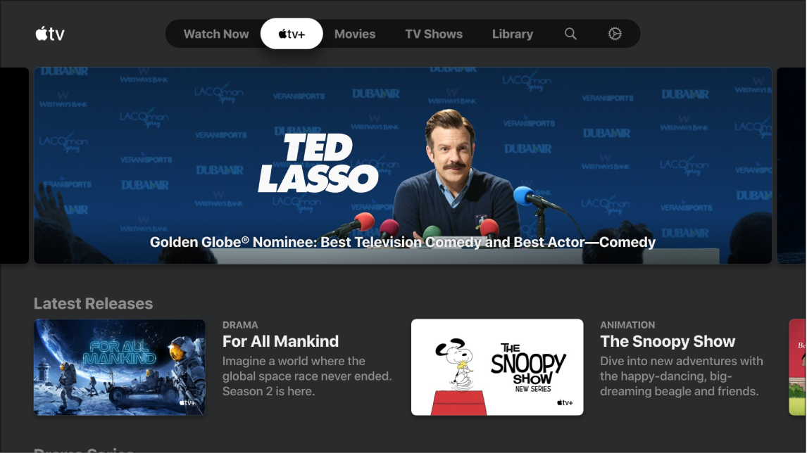 画面にApple TV+が表示されています