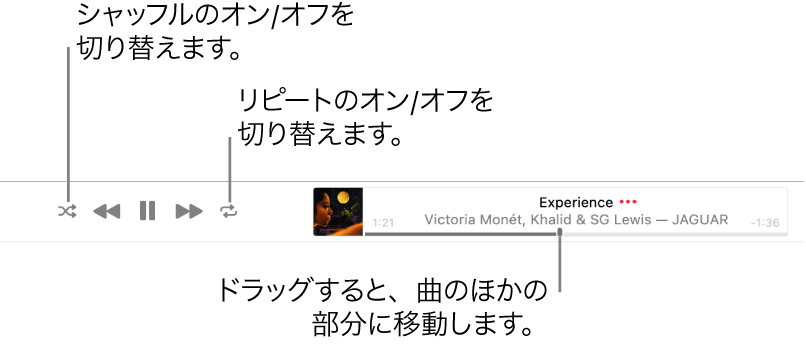 Macの ミュージック で曲をシャッフルする リピートする Apple サポート