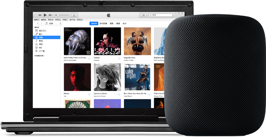 PC 和 iPhone 顯示 Apple Music 的「為你推薦」。