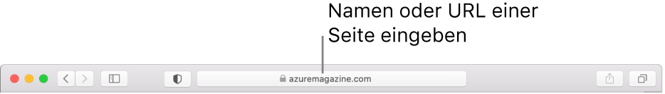 Das intelligente Suchfeld befindet sich in der Mitte der Safari-Symbolleiste.