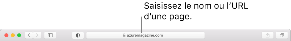 Champ de recherche intelligente situé au milieu de la barre d’outils de Safari.