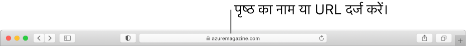 “Safari स्मार्ट खोज” फ़ील्ड, जहाँ आप किसी पृष्ठ का नाम या URL दर्ज कर सकते हैं