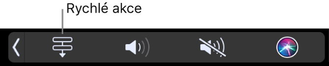 Touch Bar s tlačítkem Rychlé akce na Control Stripu