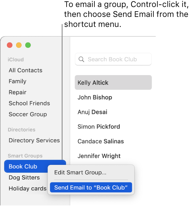 send out an email to a group of contacts in outlook for mac