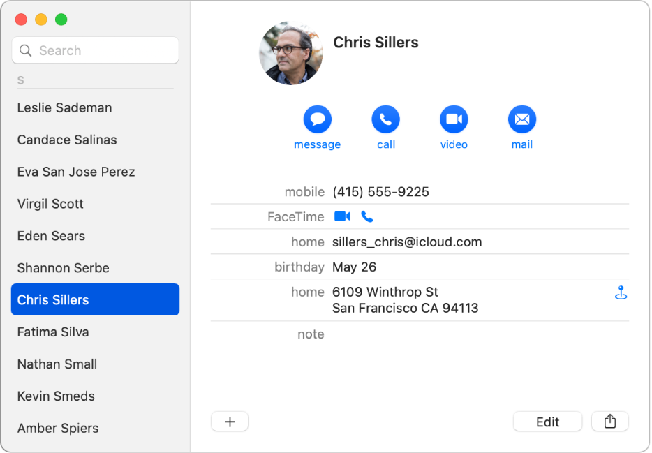 contacts app for mac