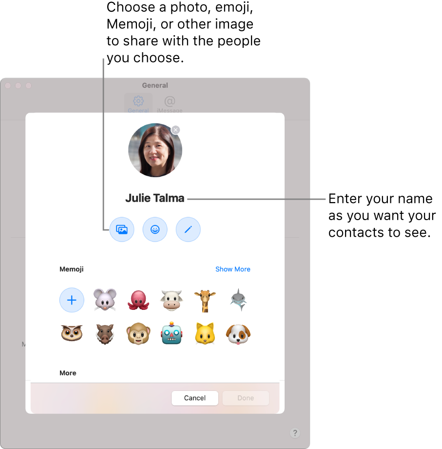 Share Your Name And Photo In Messages On Mac Apple Support