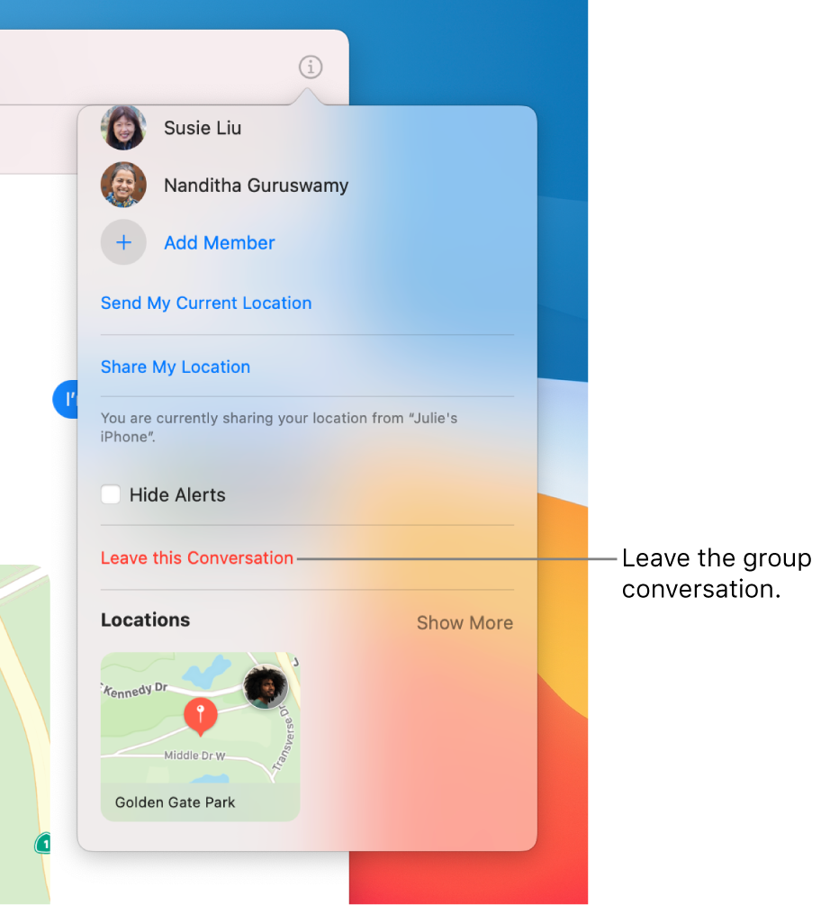 turn off messenger on mac for group messages
