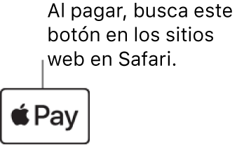 El botón que aparece en los sitios web indicando que se acepta Apple Pay para realizar compras.