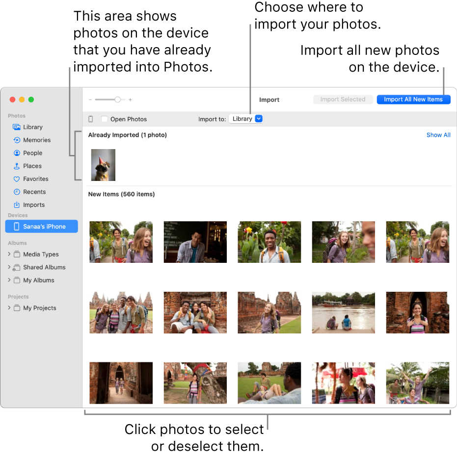 iphone does not show on photos app on mac for imports