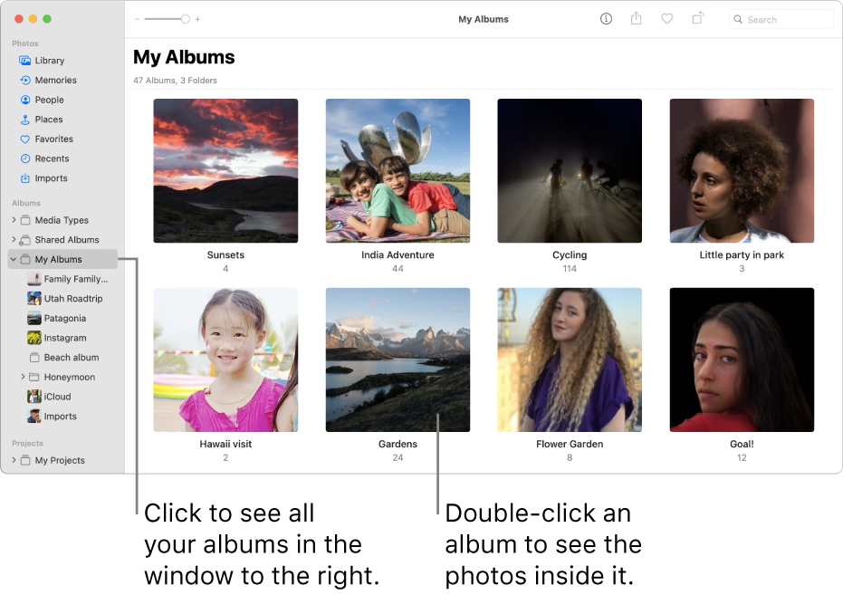 delete albums on sidebar in photos for mac