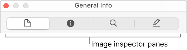 The Image inspector panes.