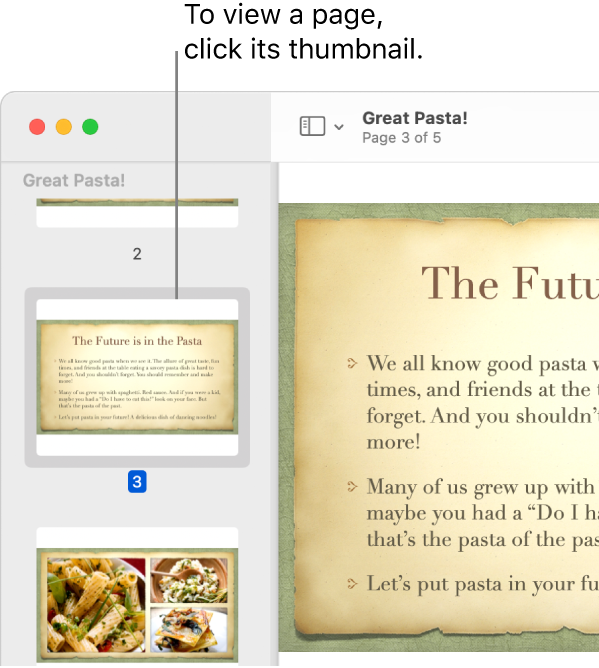 A PDF with thumbnails displayed in the sidebar.