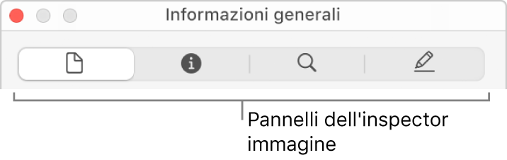 I pannelli inspector immagini.