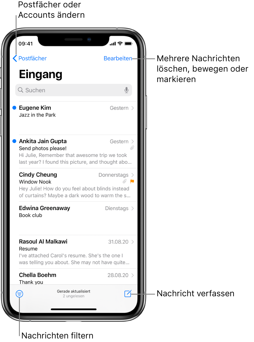 Schreiben einer E-Mail-Nachricht in der App „Mail“ auf dem iPhone - Apple Support