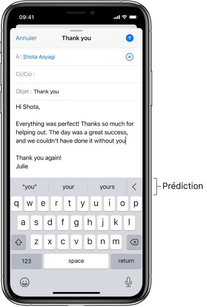 Utiliser Les Predictions De Texte Sur L Iphone Assistance Apple Utiliser Les Predictions De Texte Sur L Iphone Assistance Apple