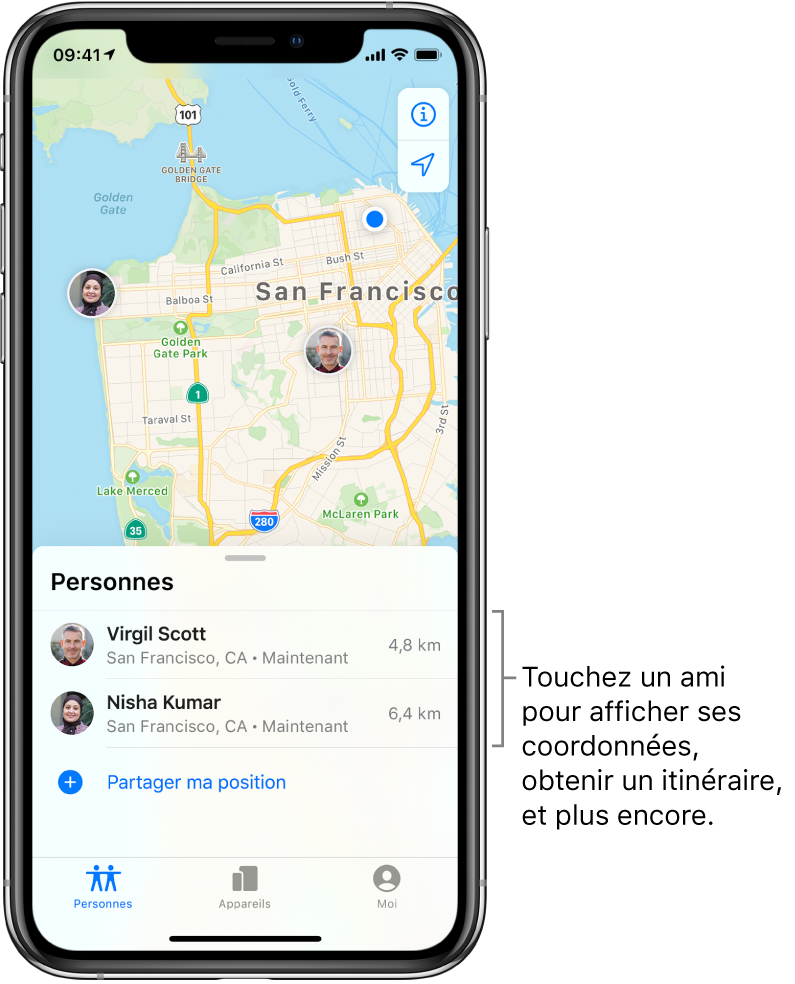 comment voir son parcours sur iphone