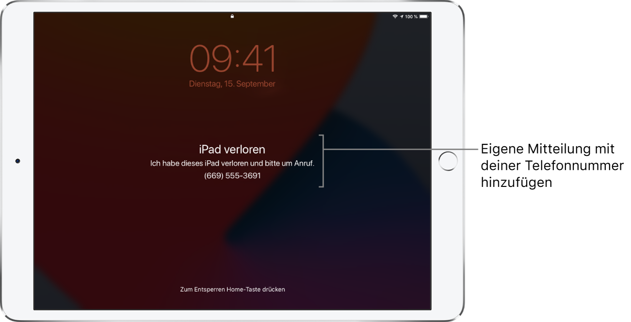 Markieren Eines Gerats Als Verloren In Der App Wo Ist Auf Dem Ipad Apple Support