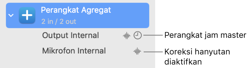 Perangkat audio yang digabungkan membuat perangkat agregat.