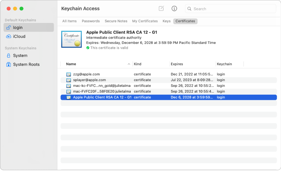 Yoğun Haydut yükseklik  Keychain Access User Guide for Mac - Apple Support