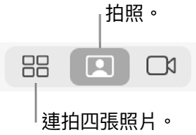 「四張照片」和「照片」按鈕。