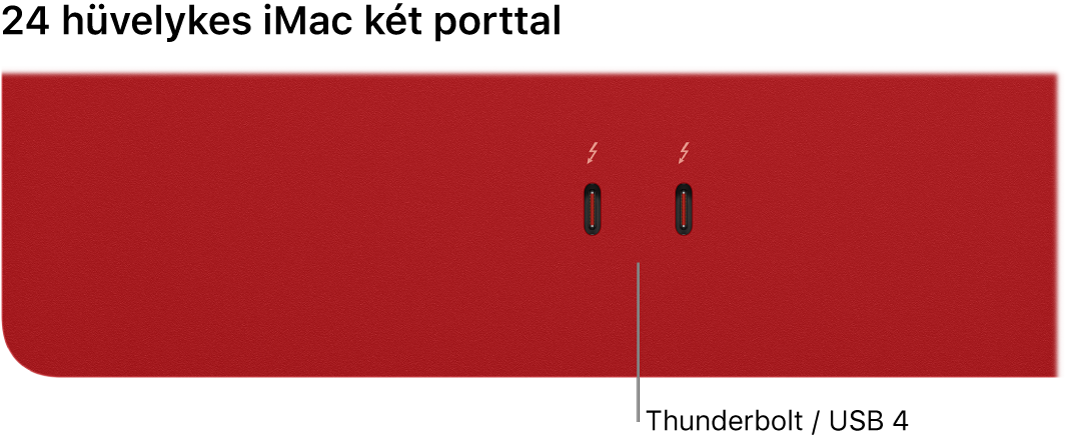 iMac két Thunderbolt- / USB 4-porttal.