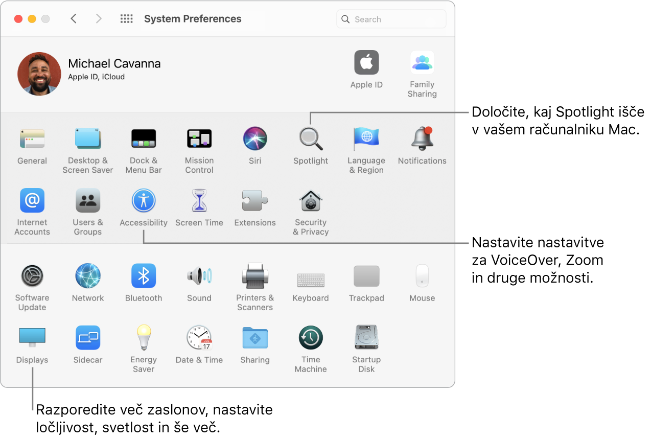 Okno System Preferences.