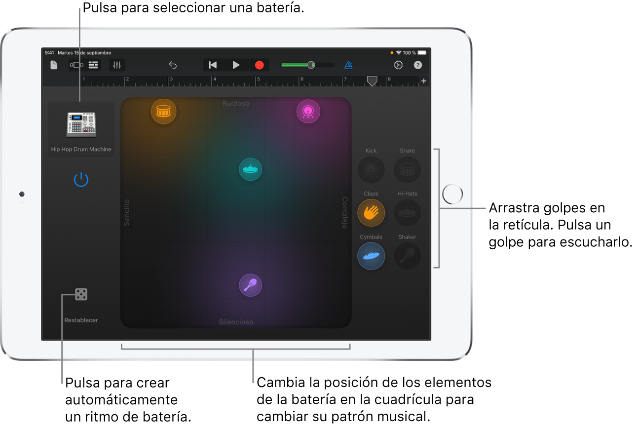 Instrumento táctil Smart Drums