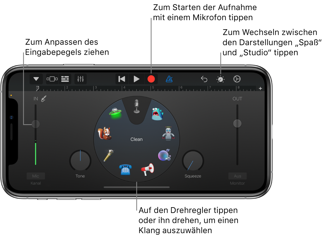 Touch-Instrument Audio-Recorder